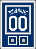 Los Angeles Name, Number & 2 World Series Champions Patches - Alternate Road Blue - Double Mat 2
