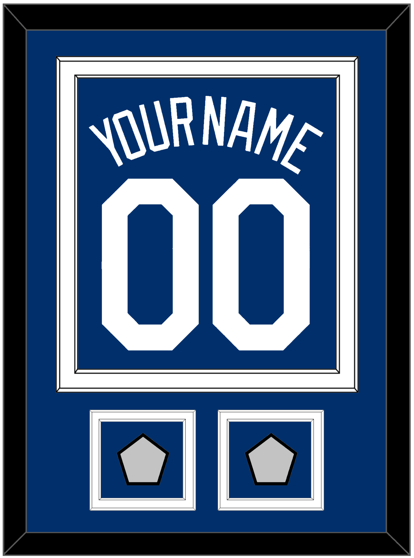 Los Angeles Name, Number & 2 World Series Champions Patches - Alternate Road Blue - Signature Tier 2
