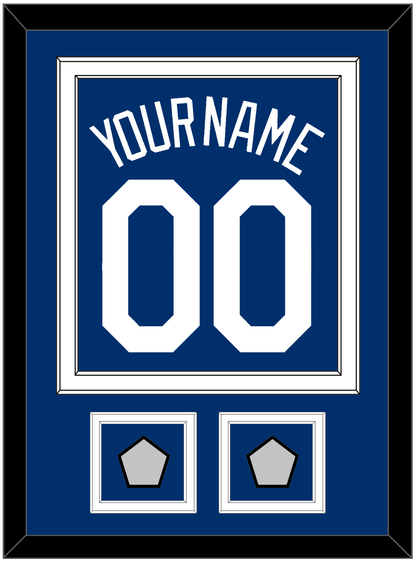 Los Angeles Name, Number & 2 World Series Champions Patches - Alternate Road Blue - Signature Tier 2