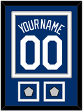 Los Angeles Name, Number & 2 World Series Champions Patches - Alternate Road Blue - Double Mat 2