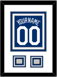 Los Angeles Name, Number & 2 World Series Champions Patches - Alternate Road Blue - Triple Mat 1
