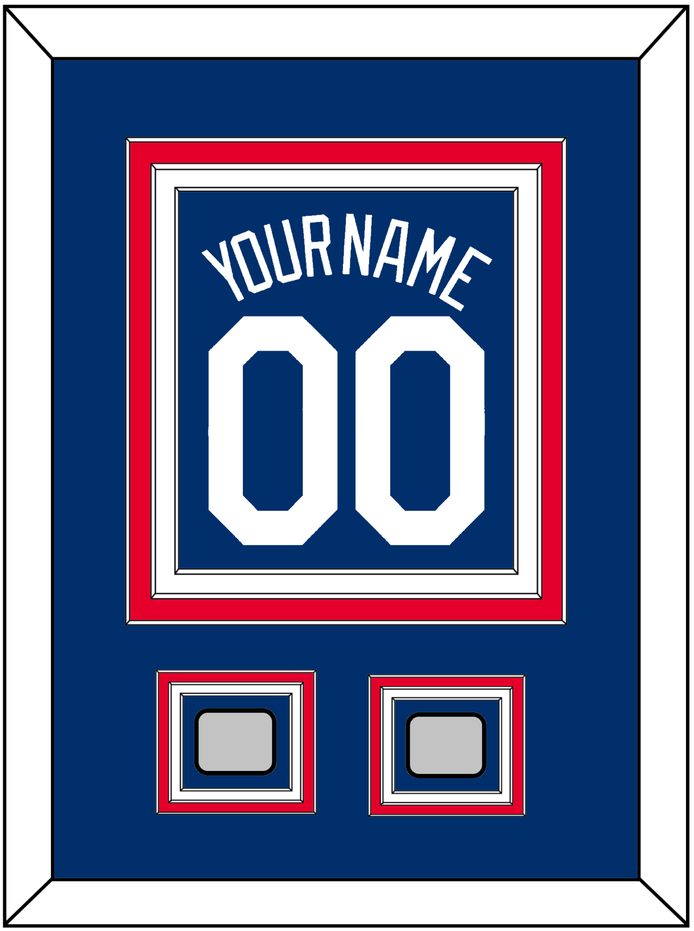 Los Angeles Name, Number & 2 World Series Champions Patches - Alternate Road Blue - Premier Tier 3