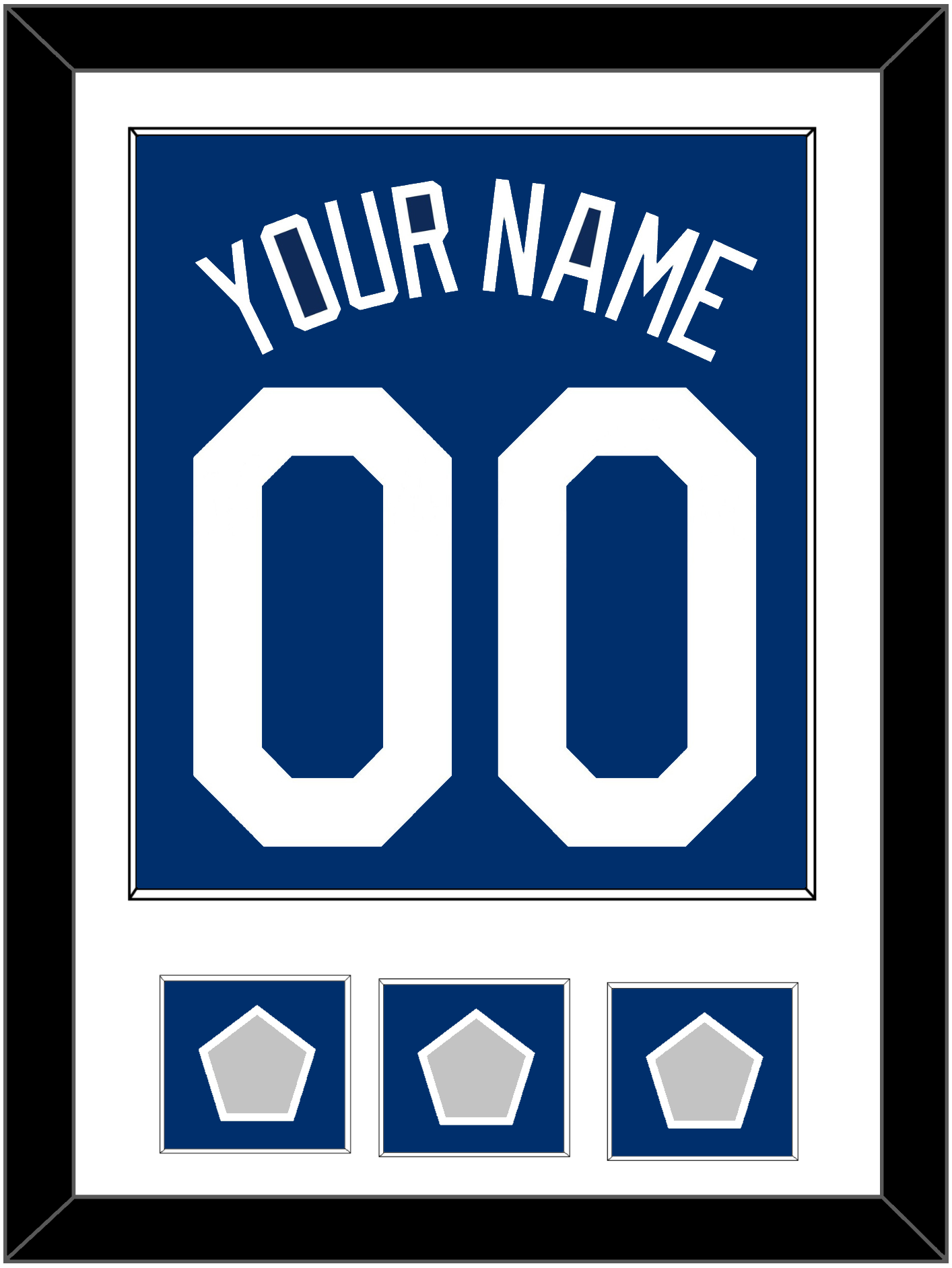 Los Angeles Name, Number & 3 World Series Jersey Patches - Alternate Blue - Essential Tier 1