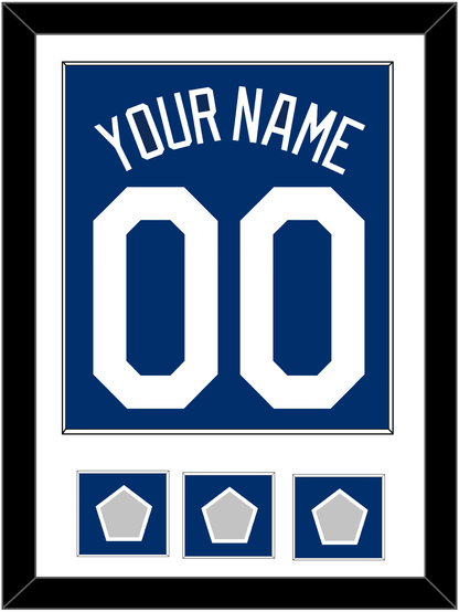 Los Angeles Name, Number & 3 World Series Jersey Patches - Alternate Blue - Essential Tier 1