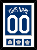 Los Angeles Name, Number & 3 World Series Champions Patches - Alternate Blue - Single Mat 1