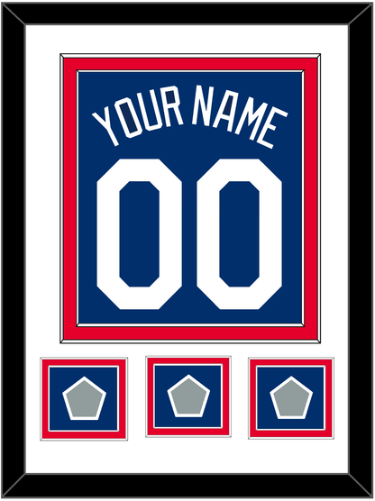 Los Angeles Name, Number & 3 World Series Champions Patches - Alternate Blue - Signature Tier 1