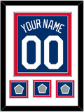 Los Angeles Name, Number & 3 World Series Jersey Patches - Alternate Blue - Double Mat 1