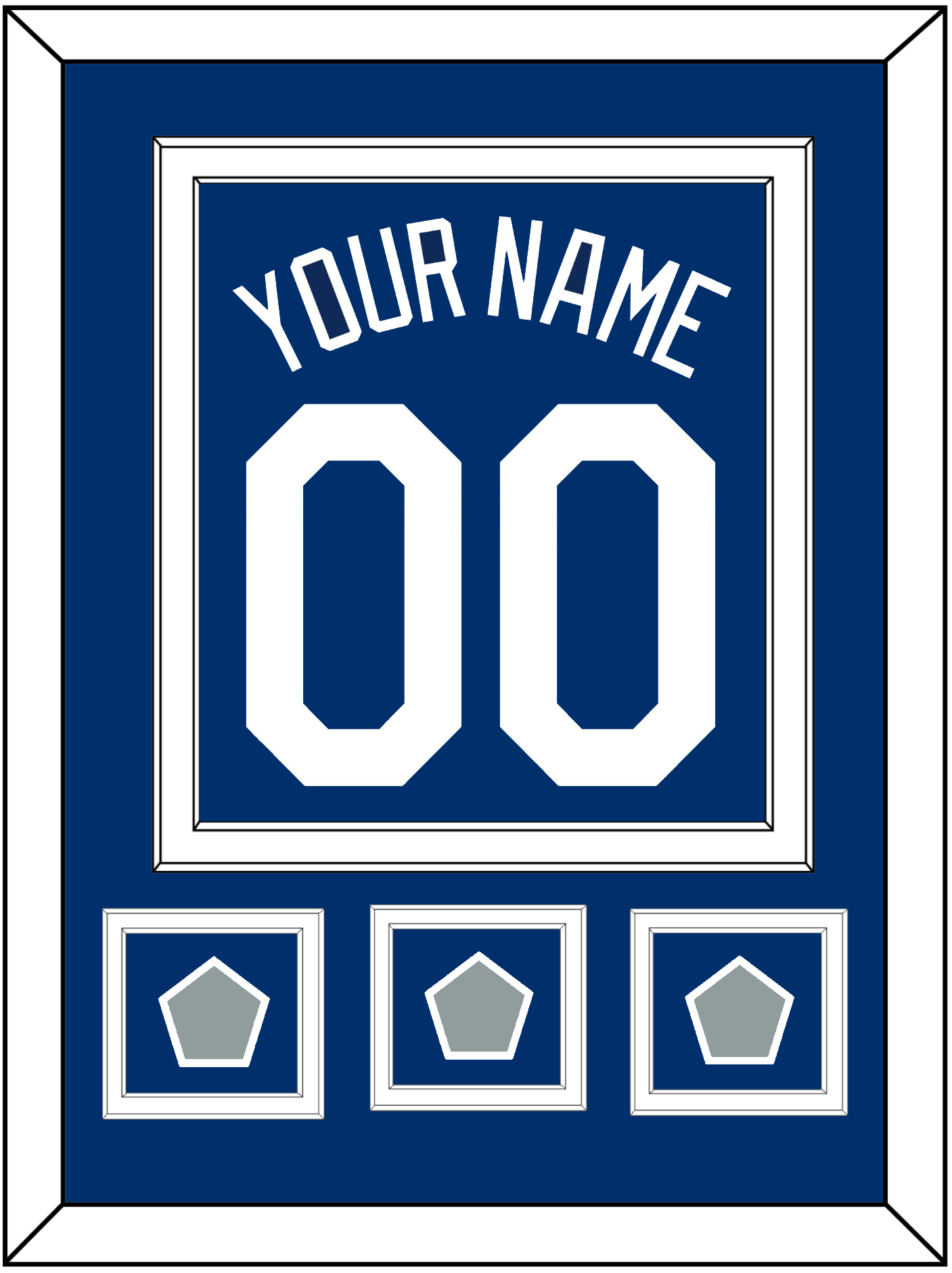 Los Angeles Name, Number & 3 World Series Jersey Patches - Alternate Blue - Signature Tier 2