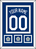 Los Angeles Name, Number & 3 World Series Jersey Patches - Alternate Blue - Double Mat 2