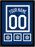 Los Angeles Name, Number & 3 World Series Jersey Patches - Alternate Blue - Double Mat 2
