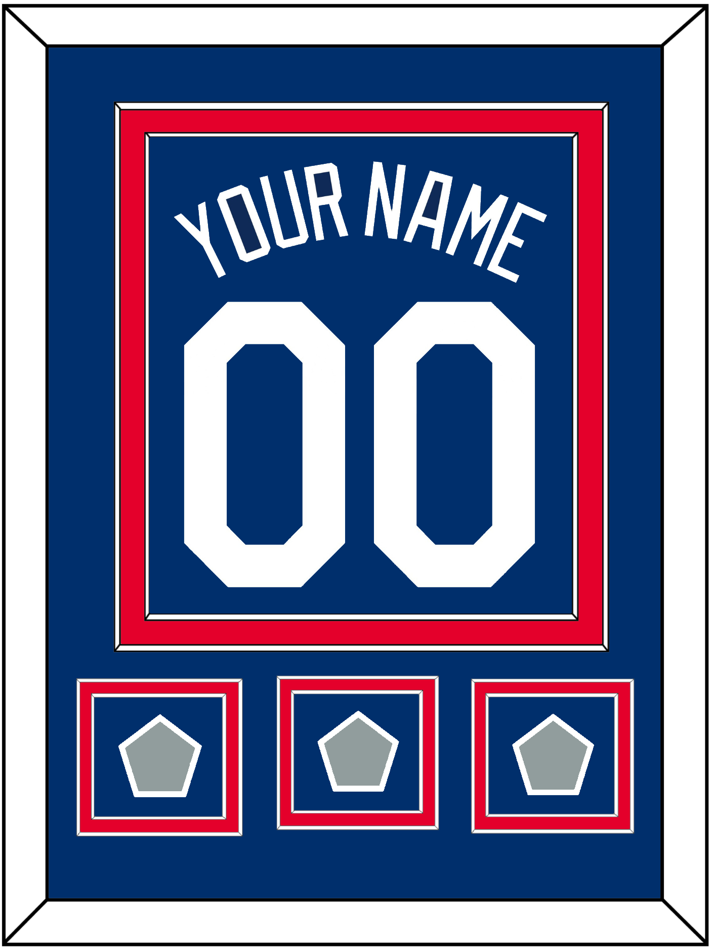Los Angeles Name, Number & 3 World Series Jersey Patches - Alternate Blue - Signature Tier 3