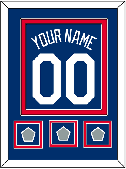 Los Angeles Name, Number & 3 World Series Jersey Patches - Alternate Blue - Signature Tier 3