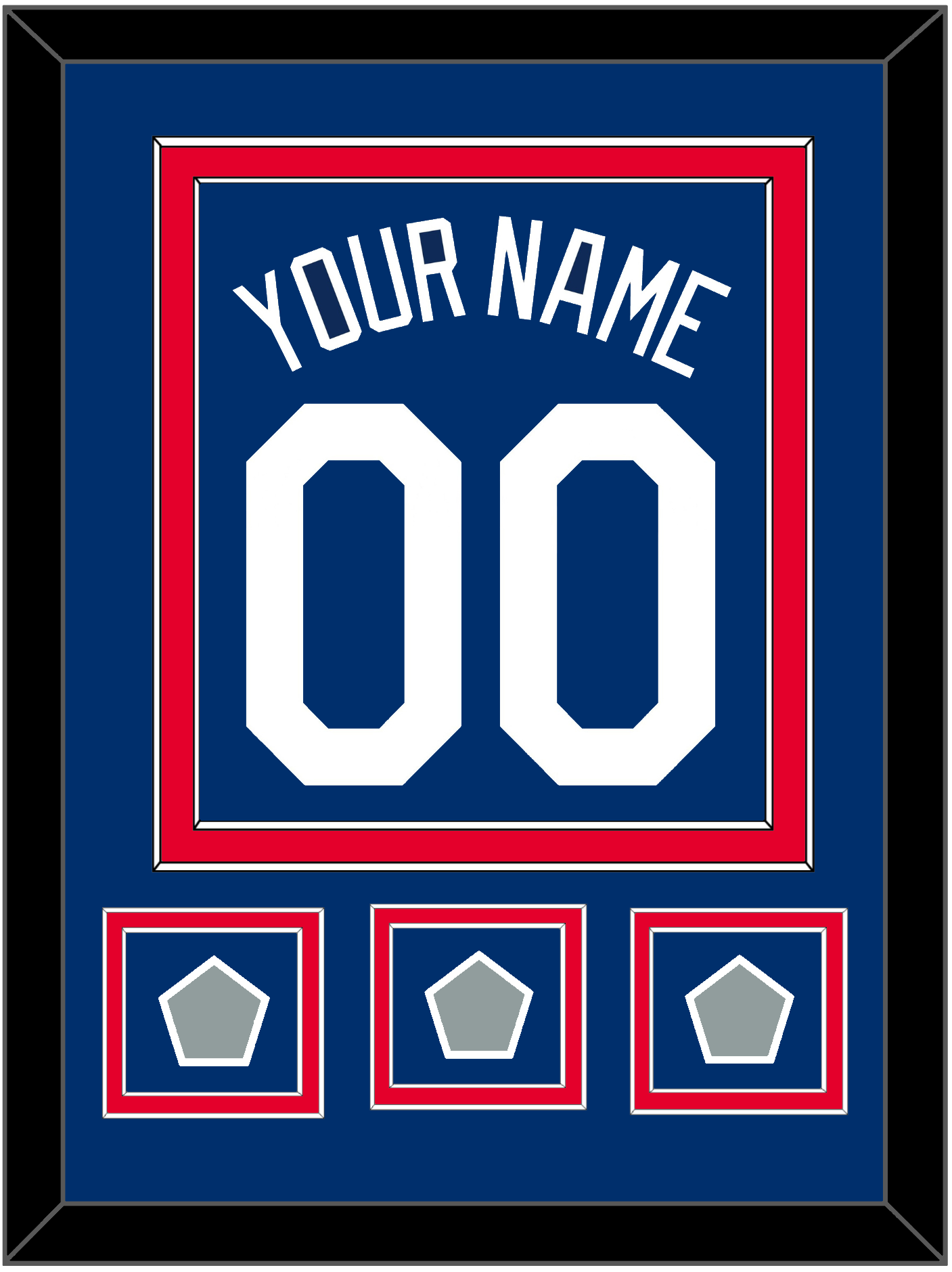 Los Angeles Name, Number & 3 World Series Jersey Patches - Alternate Blue - Signature Tier 3