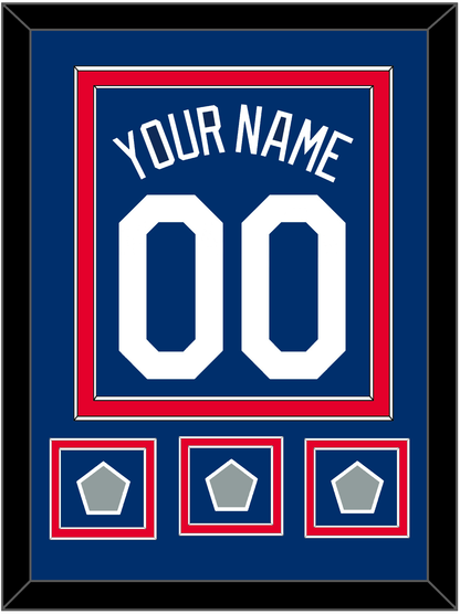 Los Angeles Name, Number & 3 World Series Jersey Patches - Alternate Blue - Signature Tier 3