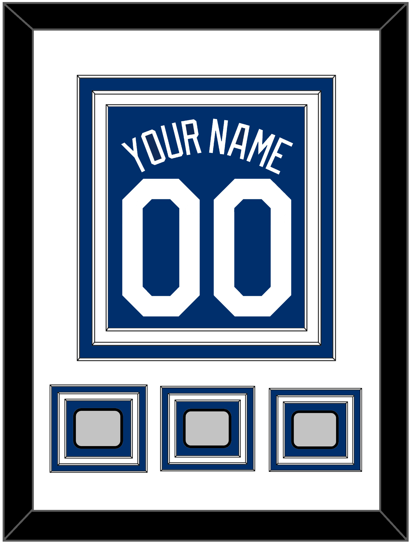 Los Angeles Name, Number & 3 World Series Champions Patches - Alternate Blue - Premier Tier 1