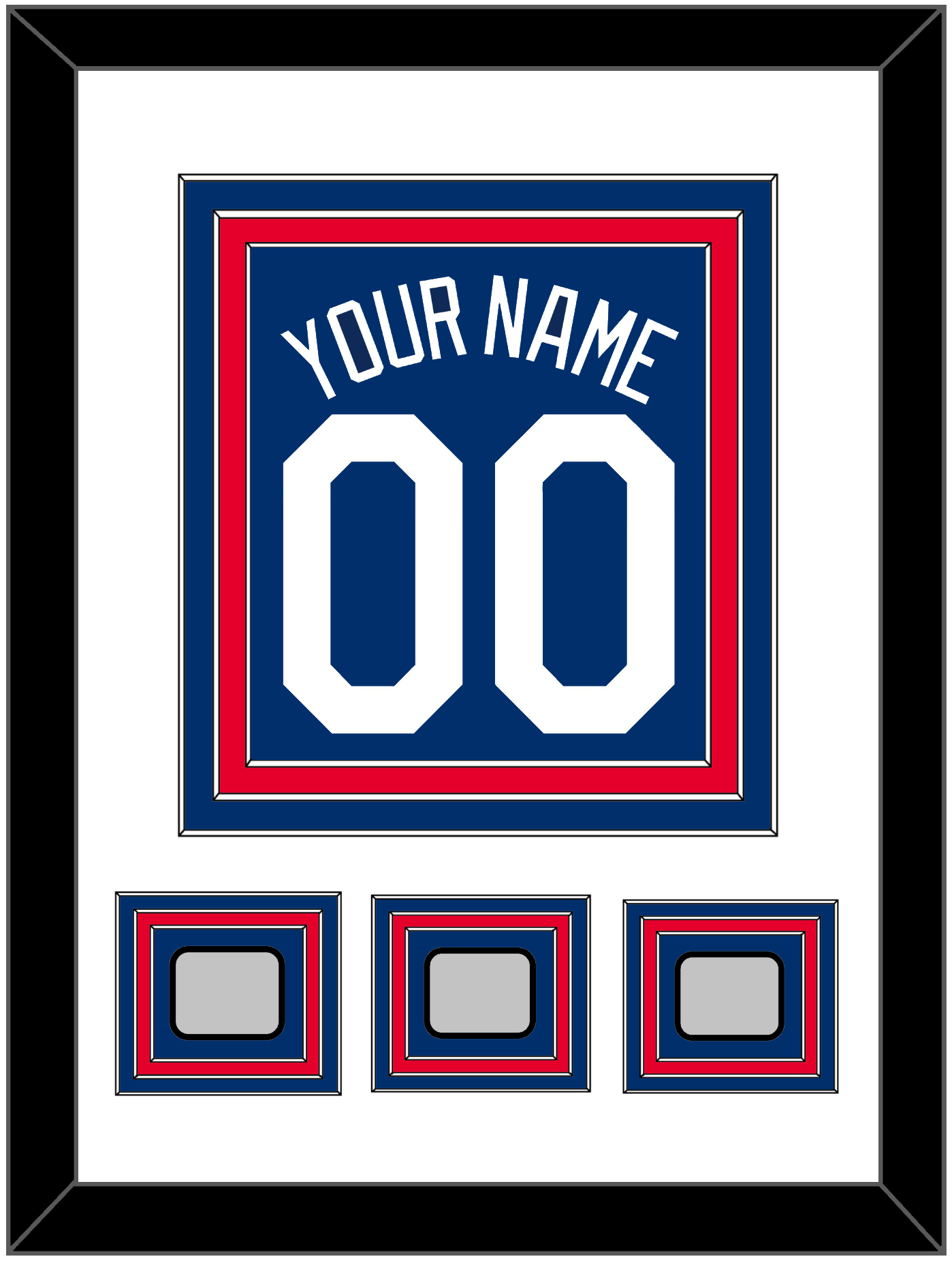 Los Angeles Name, Number & 3 World Series Jersey Patches - Alternate Blue - Premier Tier 2