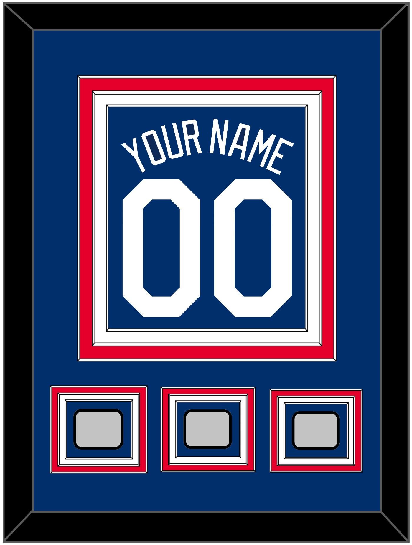 Los Angeles Name, Number & 3 World Series Jersey Patches - Alternate Blue - Premier Tier 3