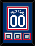 Los Angeles Name, Number & 3 World Series Champions Patches - Alternate Blue - Triple Mat 3