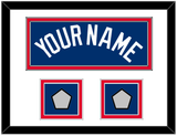 Los Angeles Name & 2 World Series Champions Patches - Alternate Road Blue - Double Mat 1