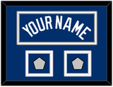 Los Angeles Name & 2 World Series Champions Patches - Alternate Road Blue - Double Mat 3
