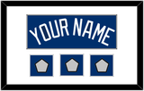 Los Angeles Name & 3 World Series Jersey Patches - Alternate Blue - Single Mat 1