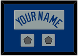 Los Angeles Name & 2 World Series Champions Patches - Road Gray - Single Mat 3