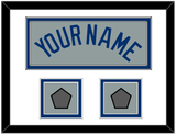 Los Angeles Name & 2 World Series Champions Patches - Road Gray - Double Mat 1