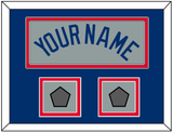 Los Angeles Name & 2 World Series Champions Patches - Road Gray - Double Mat 3