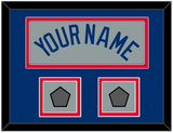 Los Angeles Name & 2 World Series Jersey Patches - Road Gray - Double Mat 3