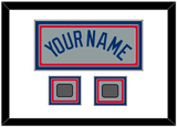Los Angeles Name & 2 World Series Jersey Patches - Road Gray - Triple Mat 1