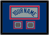 Los Angeles Name & 2 World Series Jersey Patches - Road Gray - Triple Mat 3