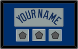 Los Angeles Name & 3 World Series Champions Patches - Road Gray - Single Mat 2