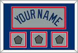 Los Angeles Name & 3 World Series Champions Patches - Road Gray - Double Mat 2