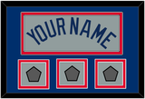 Los Angeles Name & 3 World Series Champions Patches - Road Gray - Double Mat 2