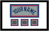 Los Angeles Name & 3 World Series Jersey Patches - Road Gray - Triple Mat 1