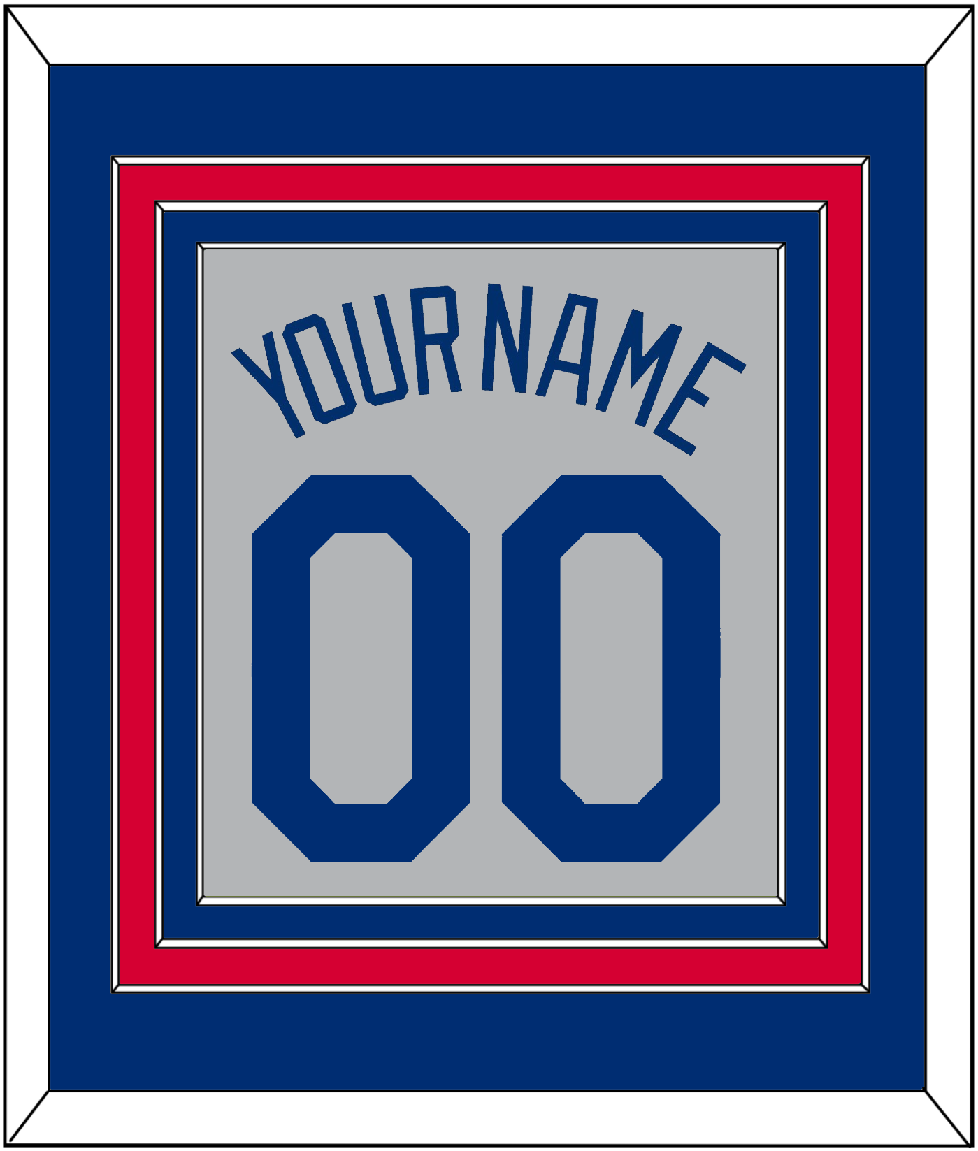 Los Angeles Name & Number - Road Gray - Premier Tier 2