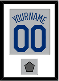 Los Angeles Name, Number & World Series Jersey Patch - Road Gray - Single Mat 1