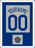 Los Angeles Name, Number & World Series Jersey Patch - Road Gray - Single Mat 2