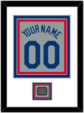 Los Angeles Name, Number & World Series Jersey Patch - Road Gray - Triple Mat 1
