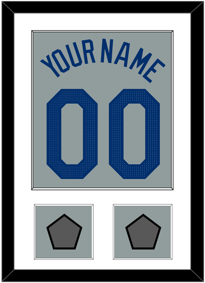 Los Angeles Name, Number & 2 World Series Champions Patches - Road Gray - Essential Tier 1