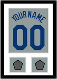 Los Angeles Name, Number & 2 World Series Jersey Patches - Road Gray - Single Mat 1