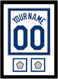 Los Angeles Name, Number & 2 World Series Jersey Patches - Home White - Double Mat 1