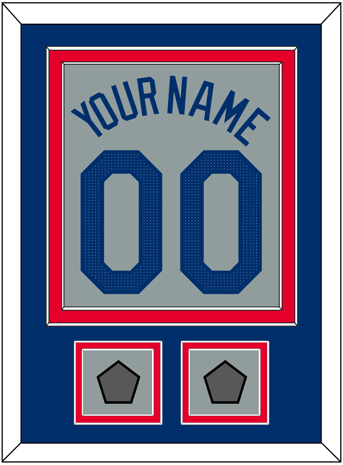 Los Angeles Name, Number & 2 World Series Champions Patches - Road Gray - Signature Tier 2