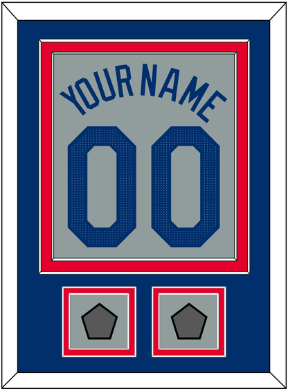 Los Angeles Name, Number & 2 World Series Champions Patches - Road Gray - Signature Tier 2
