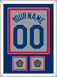 Los Angeles Name, Number & 2 World Series Jersey Patches - Road Gray - Double Mat 2