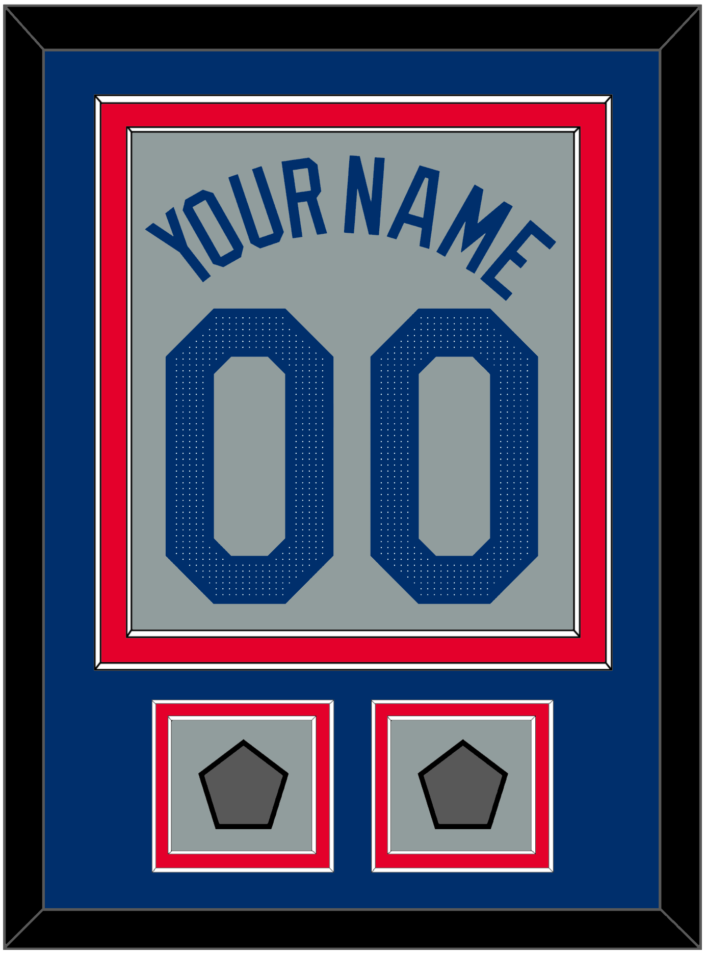 Los Angeles Name, Number & 2 World Series Champions Patches - Road Gray - Signature Tier 2