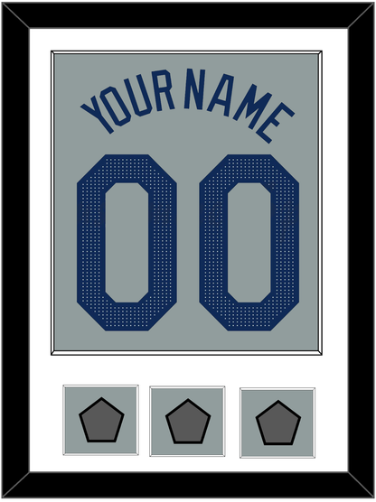 Los Angeles Name, Number & 3 World Series Champions Patches - Road Gray - Essential Tier 1