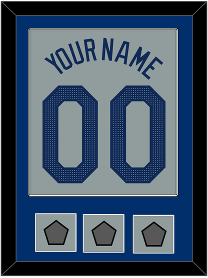 Los Angeles Name, Number & 3 World Series Jersey Patches - Road Gray - Essential Tier 2
