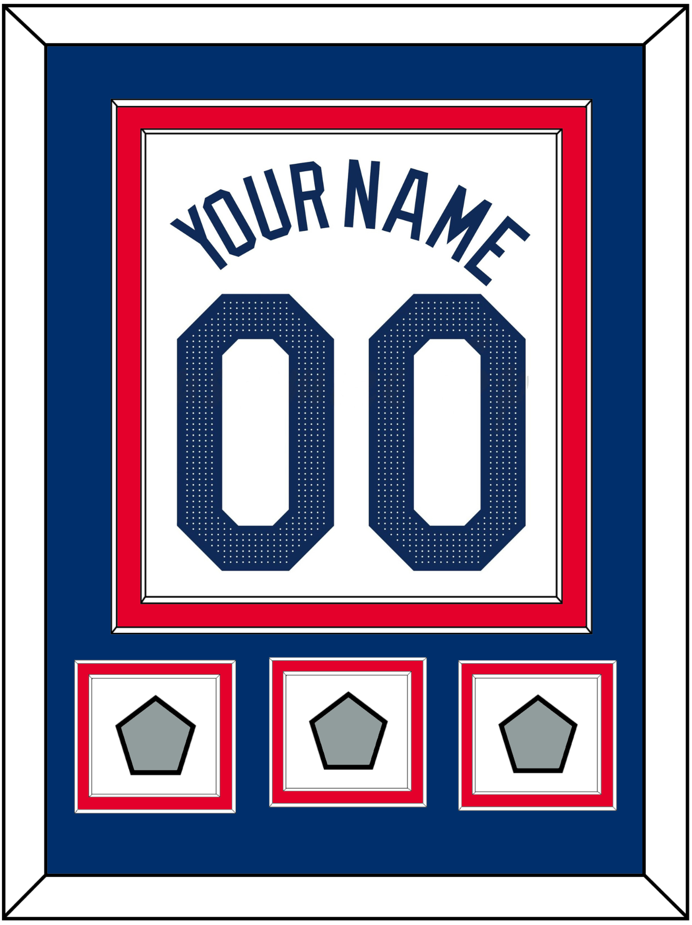 Los Angeles Name, Number & 3 World Series Champions Patches - Home White - Signature Tier 2