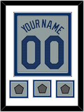 Los Angeles Name, Number & 3 World Series Jersey Patches - Road Gray - Double Mat 1